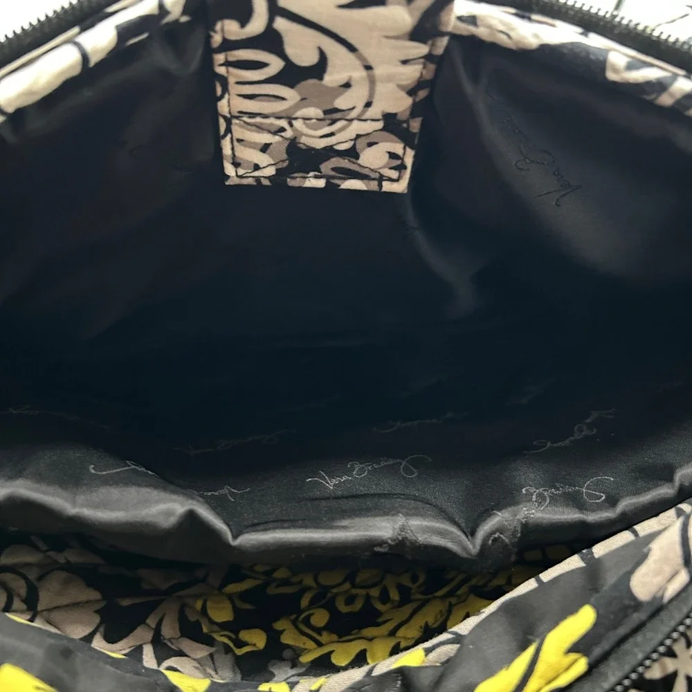 Vera Bradley Provencal Quilted Laptop Backpack Womens Large Yellow Black